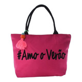 Bolsa Feminina Sacola Para Praia E Piscina Grande Reforçada Cor Rosa