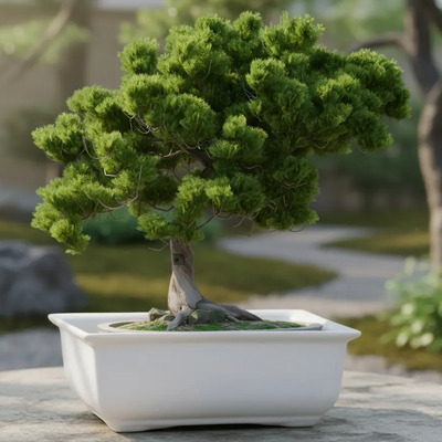 Maceta Bonsai De Cerámica Mediana Rectangular Color Blanco Bonsayera Rectangular | Meses sin interés