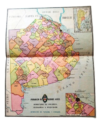 Peuser Antiguo Mapa Provincia Buenos Aires 1950 Peronismo