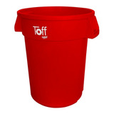 Bote De Basura Toff 121l Con Asas Color Rojo