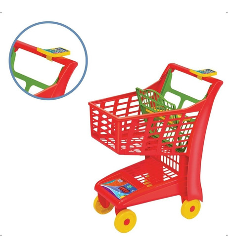 Carrinho De Compras Supermercado Market Vermelho Magic Toys