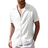 Ct Camisas Guayabera Para Hombre, Camisa Lino Campamento