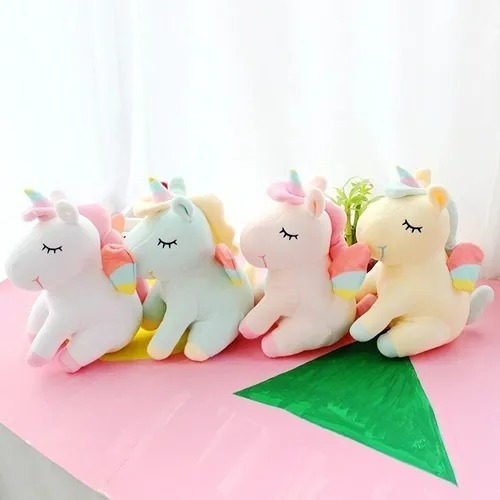 Peluche De Unicornio Alas De Arcoíris Para Niñas Regalos