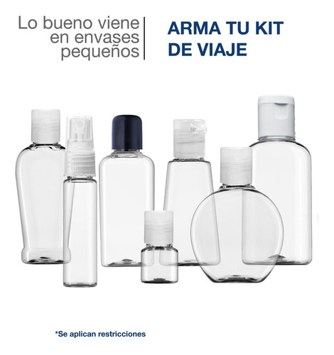 Kit Para Viaje Botellas De Plástico Pet Escowill 