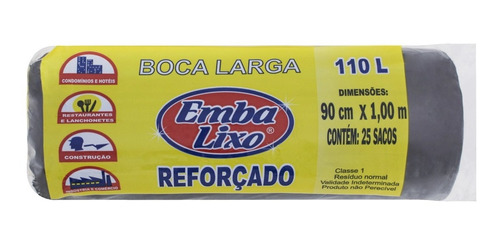 Saco De Lixo Grosso Super Reforçado Não Vaza 50 / 110 Litros
