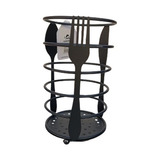 Porta Utensilio Escurridor Cocina Acero Negro 