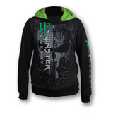 Campera Monster Verde - Doble Estampa - Brilla En Oscuridad