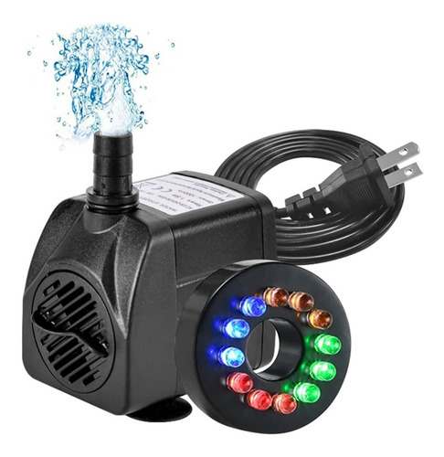 Mini Bomba Agua Sumergible 15w Fuente Luz Led Acuario Pecera