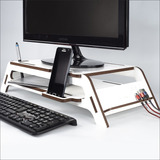 Base Eleva Monitor Pc-notebook Con Porta Celular Y Estante  