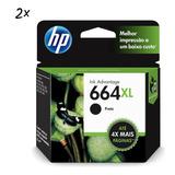 2x Cartucho Tinta Original Hp 664xl Deskjet 2136 2676 Preto