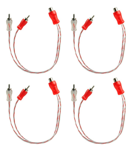 4 Cabos Y Rca Automotivo Banhado Ouro Techone Macho/femea