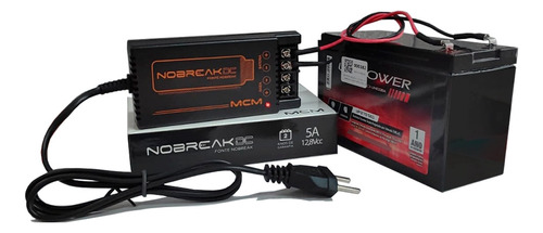 Kit Fonte Nobreak 12v 5a Mcm + Bateria 12v 7a Unipower