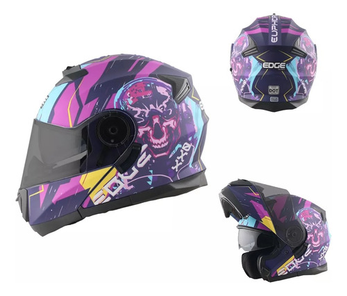 Casco Mujer Abatible Edge Euforia Certificado Alta Calidad