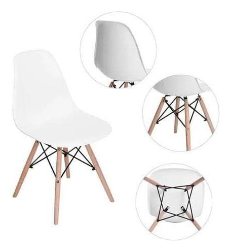 Set De 5 Sillas Eames Blancas 