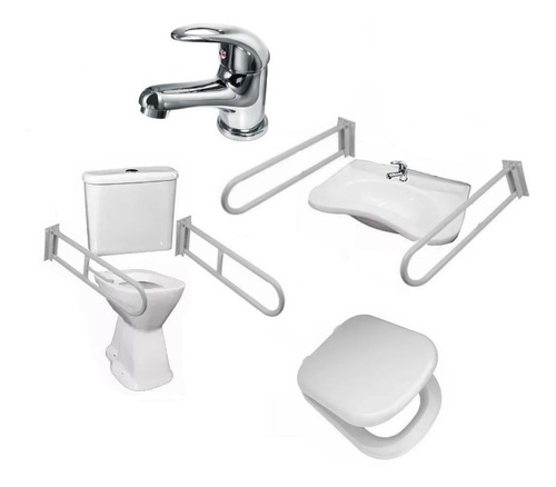 Combo Baño Discapacitado Cordenons + Barrales + Tapa + Grife