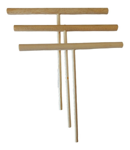 Set 3 Utensilios Madera Palitas Redondas Para Hacer Crepas 