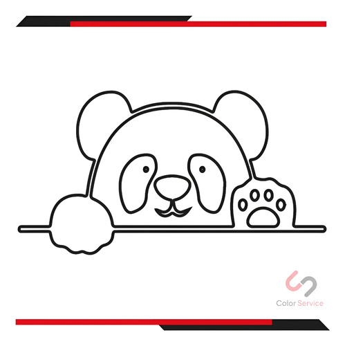 Calca Sticker Panda Saludando P/carro,moto O Decora 15x10cm