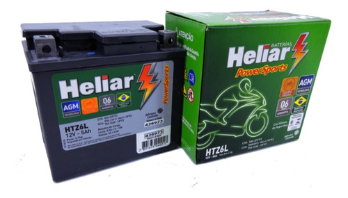 Bateria Heliar Htz6l 5ah Yamaha Ybr 125 E Ed 2007 Original