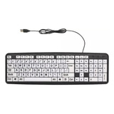 Teclado Usb For Discapacidad Visual Con Letra Grande Bco