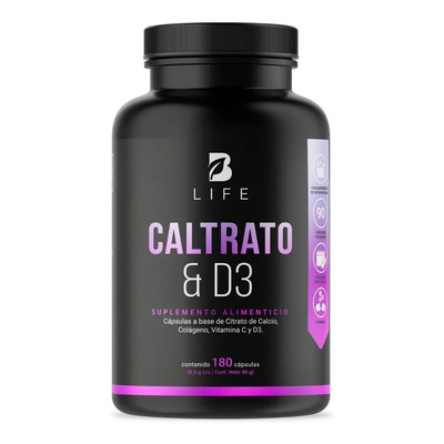Citrato De Calcio De 180 Cápsulas Con D3. B Life Caltrato + D3 | Meses sin interés