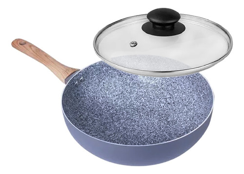 Wok Hudson Granito Antiadherente Cerámico Con Tapa 28 Cm