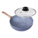 Wok Hudson Granito Antiadherente Cerámico Con Tapa 28 Cm