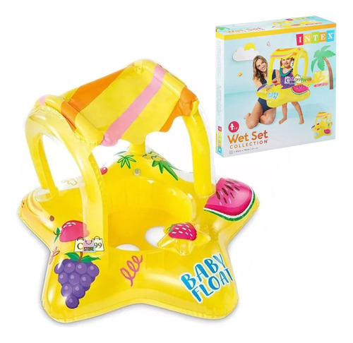 Flotador Infantil Con Techo Estrella Para Sol Bebe 56573