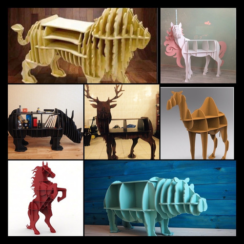 Vector Diseños De Muebles Tamaño Real Figuras Animales X071