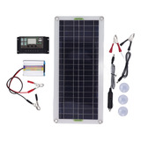 Kit De Panel Solar Portátil De 12v 30w Con Inversor De 220w