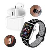 Combo Reloj Smartwatch T55 Promax + Audifonos In-ear + Puls Caja Blanco Malla Negro