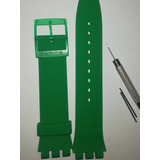 Correa De Reloj Swatch 19mm Verde + Pasadores Y Herramienta 
