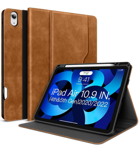 Funda Para iPad Air 5 A2588 A2589 Con Soporta Lapiz Marron