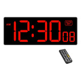 Reloj De Pared Digital Soobest, Negro, Números Rojos, 27.6cm