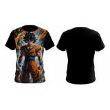 Camiseta Goku Anime Infantil Adulto E Infantil Sublimada 