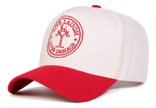 Gorra Unisex Ajustable Bordada Con Frase Live Laugh