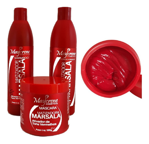 10 Kits Matizador Marsala Maycrene ( Shamp + Cond + Másc )