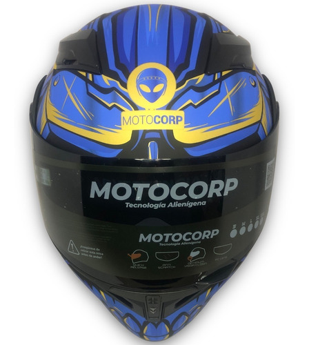 Casco Abatible Motocorp Matt Machine Blue #3 Black Visor