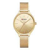 Reloj Para Mujer Curren Curren Chronograph Kreb7318 Dorado