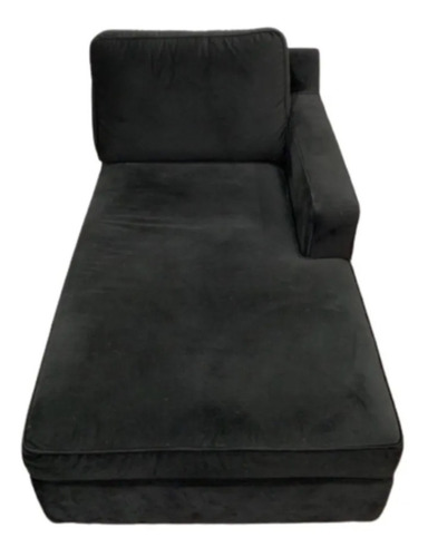 Sillón Chaise Lounge Derecho Vitara Negro Terciopelo