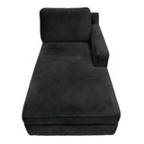 Sillón Chaise Lounge Derecho Vitara Negro Terciopelo