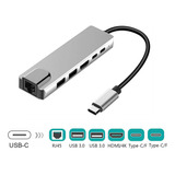 Adaptador Multipuerto Rj45 Ethernet Usb 3.1 Tipo C 4k Hdmi