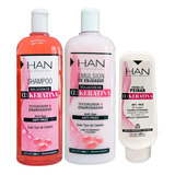 Han Shampoo + Acondicionador + Crema De Peinar Alfa Keratina