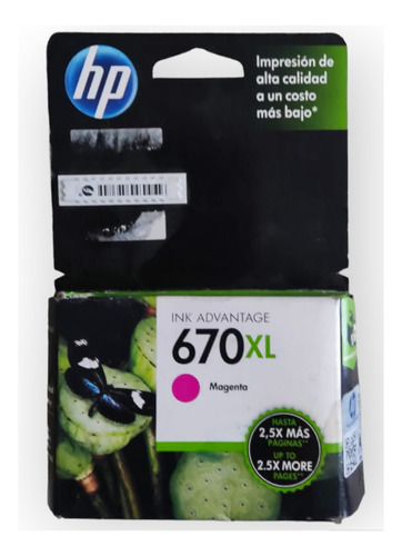 Cartucho De Tinta Original Hp Cz119al Magenta 670xl