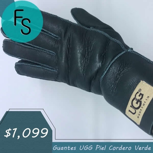 *fashionstore* Guantes Ugg Classic Autentica Piel Verde