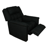 Sillón Reclinable Reposet Moderno Cómodo Resistente Paris Color Negro