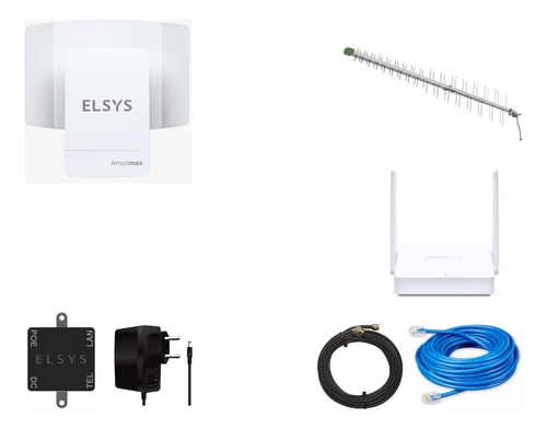 Kit Elsys Amplimax Internet Rural 4g +roteador+ Antena