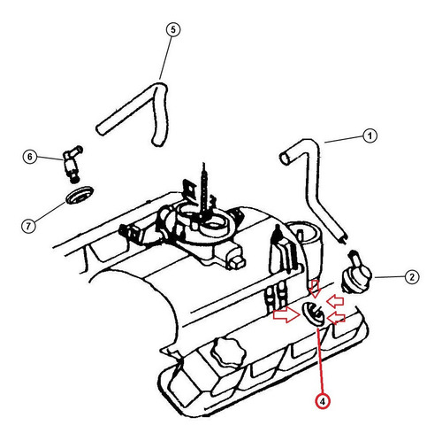 Goma De Valvula Pcv Izquierda Dodge Dakota Ram Durango 97/03 Foto 6