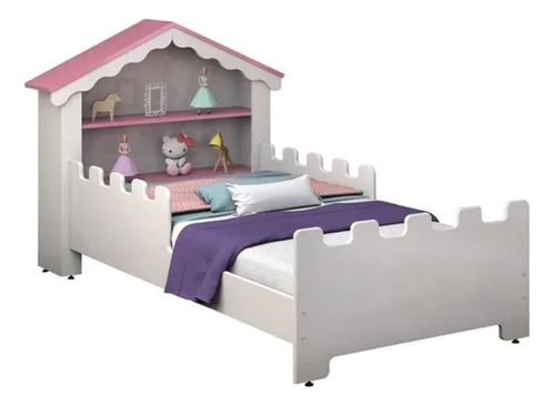 Cama Berço Infantil Casa Princesa Rosa Para Menina Minicama