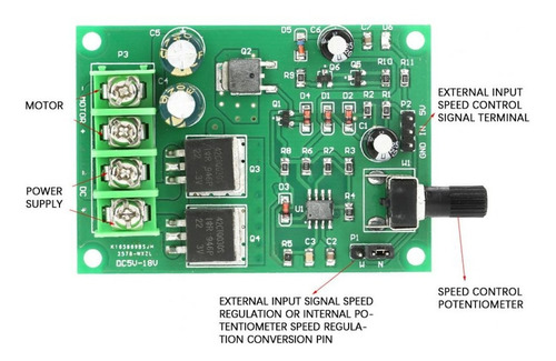 Control Pwm Velocidad Motor Dc  5 -18 V / 12 A Cc High Power