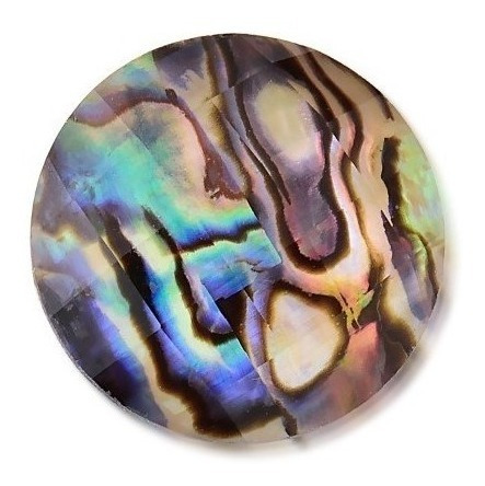 Pedra Natural Abalone Redonda Colar Secret Coin Troca Pedras
